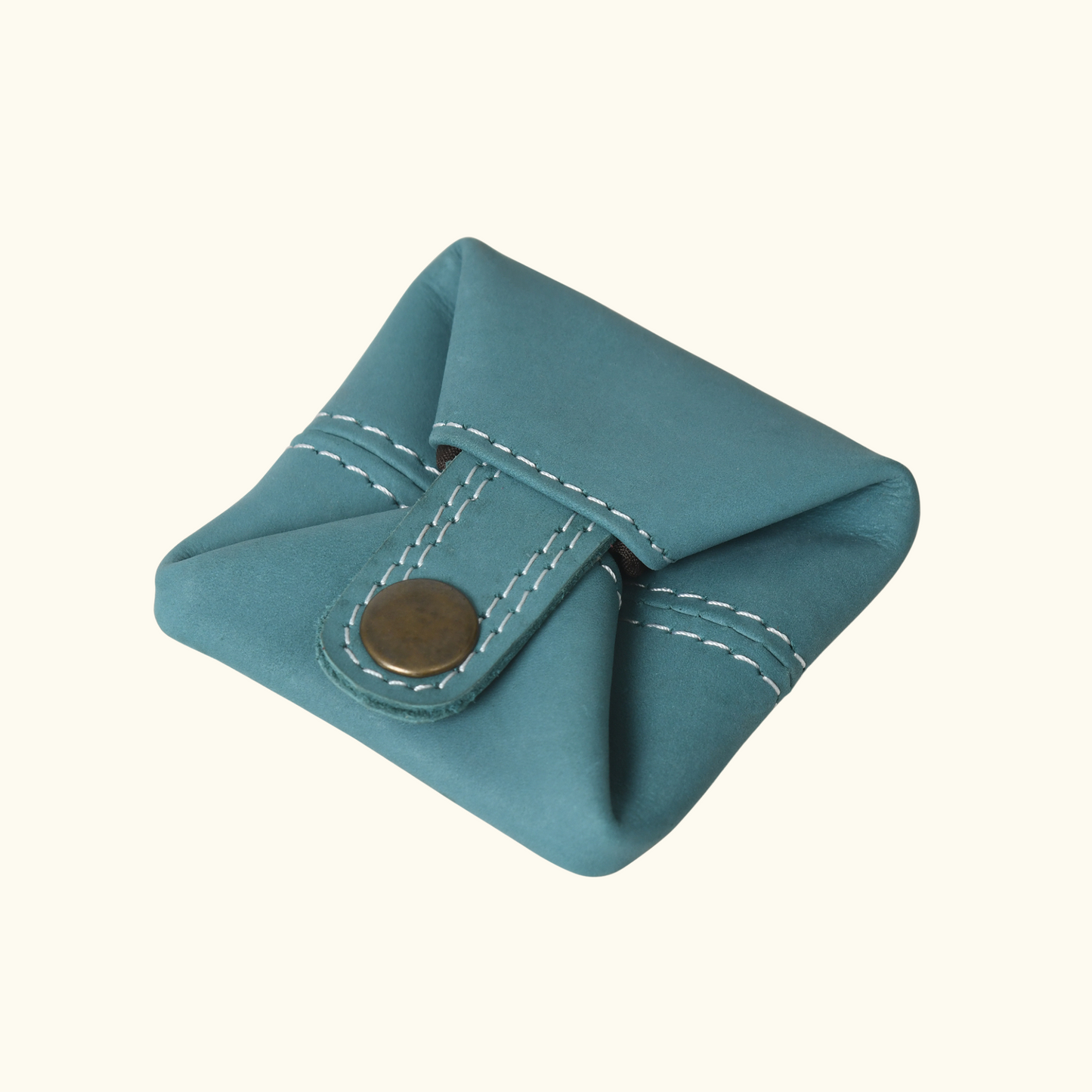 Premium Leather Teal Mini Pocket Wallet for Men Women