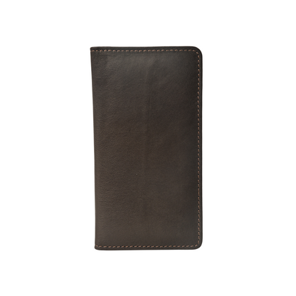 Men's Bifold Genuine Leather Long Wallet for Checkbook, Cards and Cash Holder