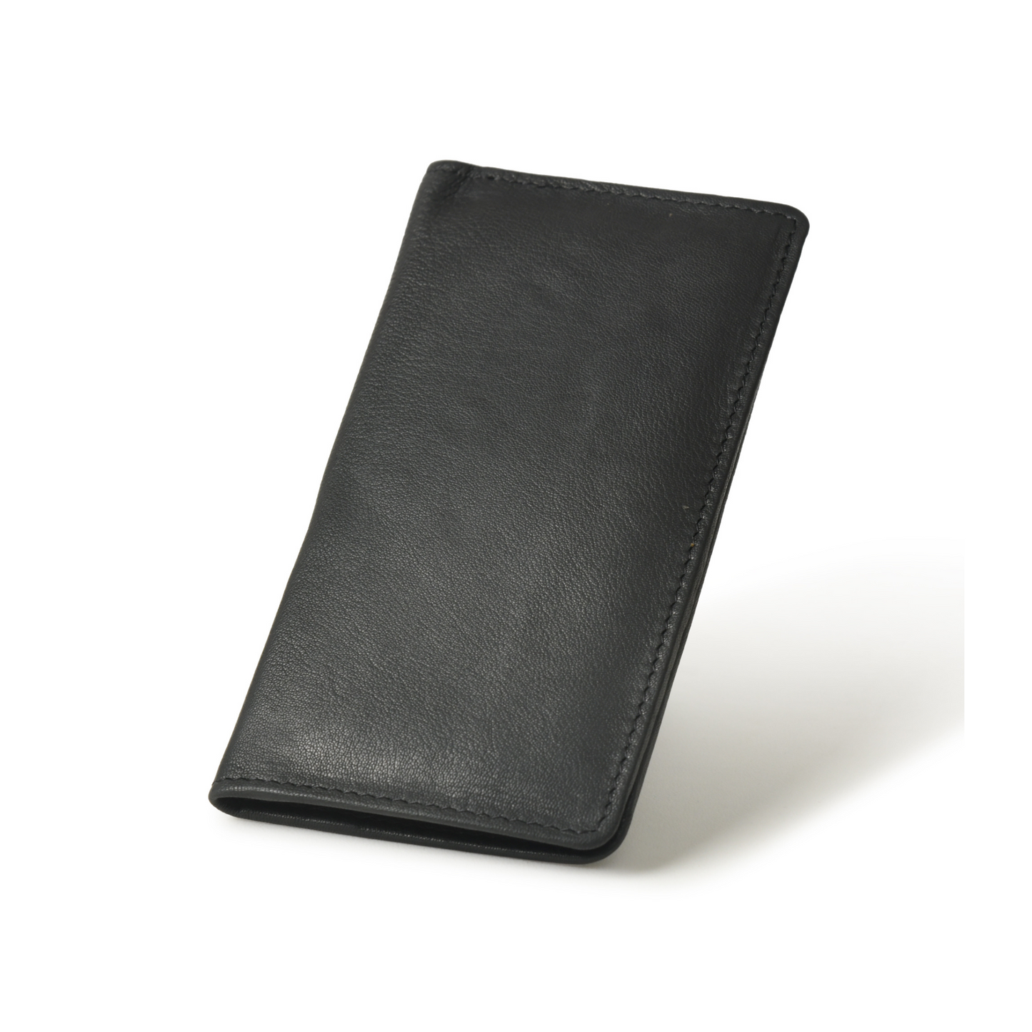 Long Bifold Full Grain Leather Wallet for Men with 11 Compartments - 2 Cash Compartments, 1 Sleeve for Checkbook, 7 Credit Card Slots & 1 ID card slot (Black)