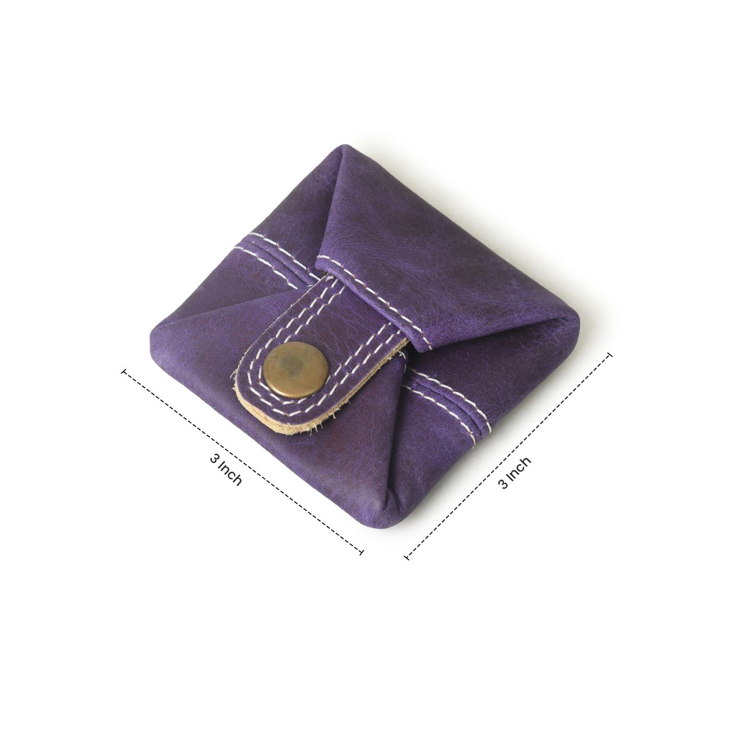 Genuine Leather Purple Coin Pouch for Men Women