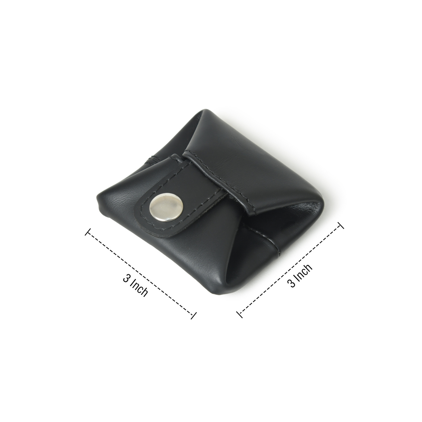 Classic Slim Black Leather Coin Pouch for Everyday use