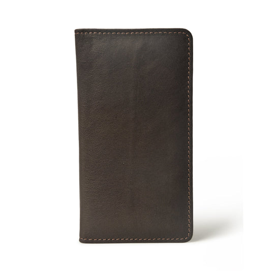 Men's Bifold Genuine Leather Long Wallet for Checkbook, Cards and Cash Holder