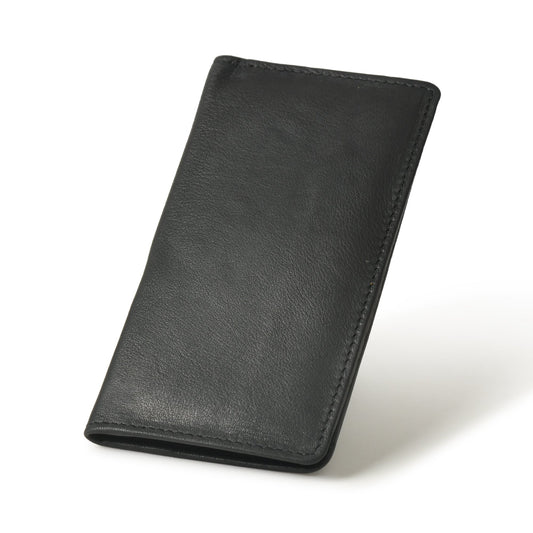 Long Bifold Full Grain Leather Wallet for Men with 11 Compartments - 2 Cash Compartments, 1 Sleeve for Checkbook, 7 Credit Card Slots & 1 ID card slot (Black)