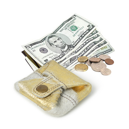 Gold Foil Premium Leather Mini Pocket Wallet for Men & Women