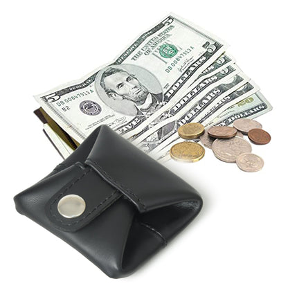 Black Cherry Premium Leather Slim Coin Purse for Men Women