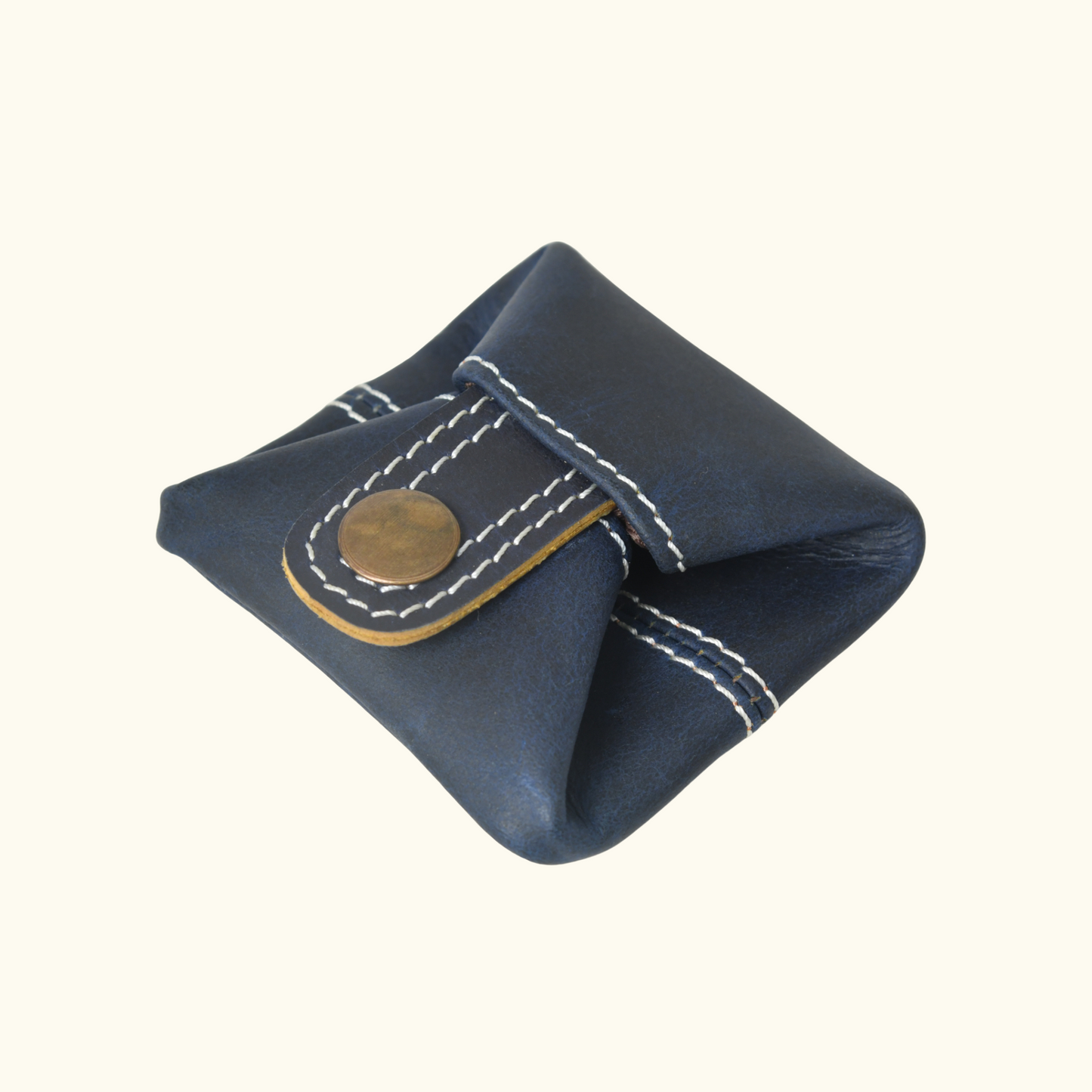 Handcrafted Top Grain Blue Leather Mini Pocket Wallet for Men & Women