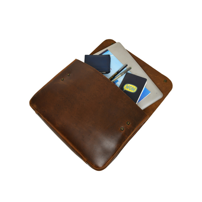 Top Grain Leather Portfolio Envelope Document File Folder MacBook Holder