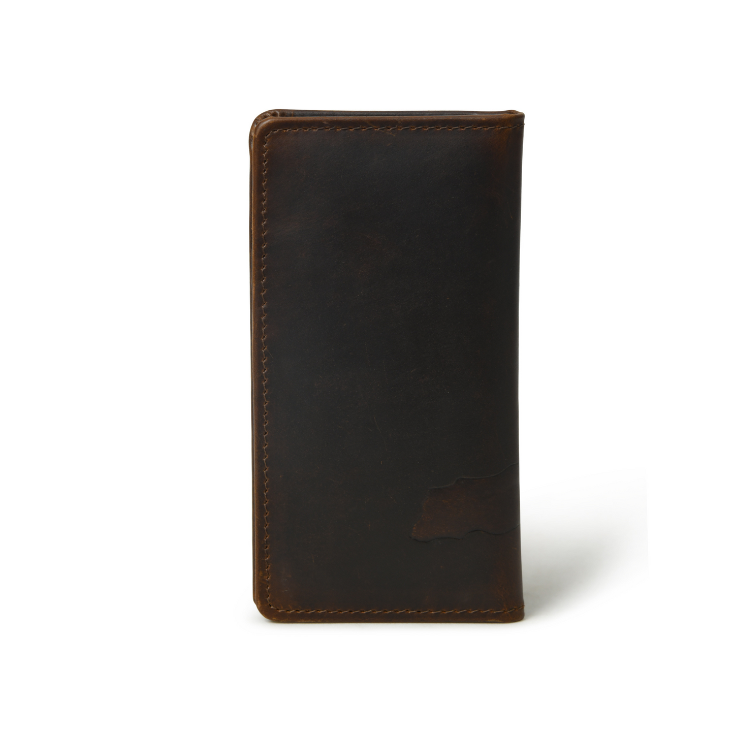 Men's Deer Bifold Leather Long Checkbook Cover