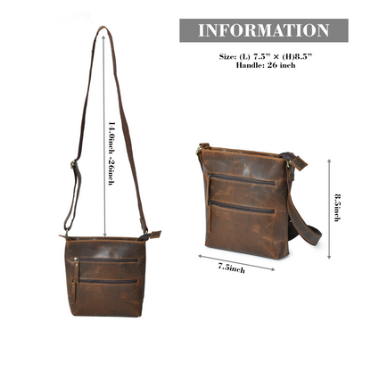 Top Grain Genuine Leather Crossbody Handbag for Women